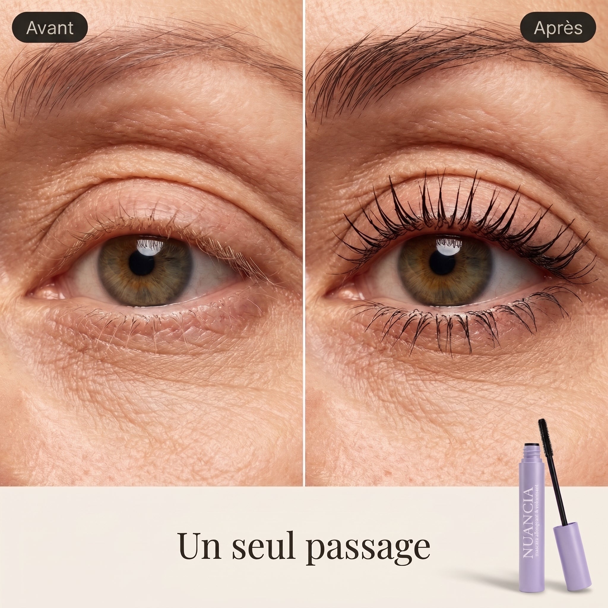 Avant apres : des cils visibles en un seul passage